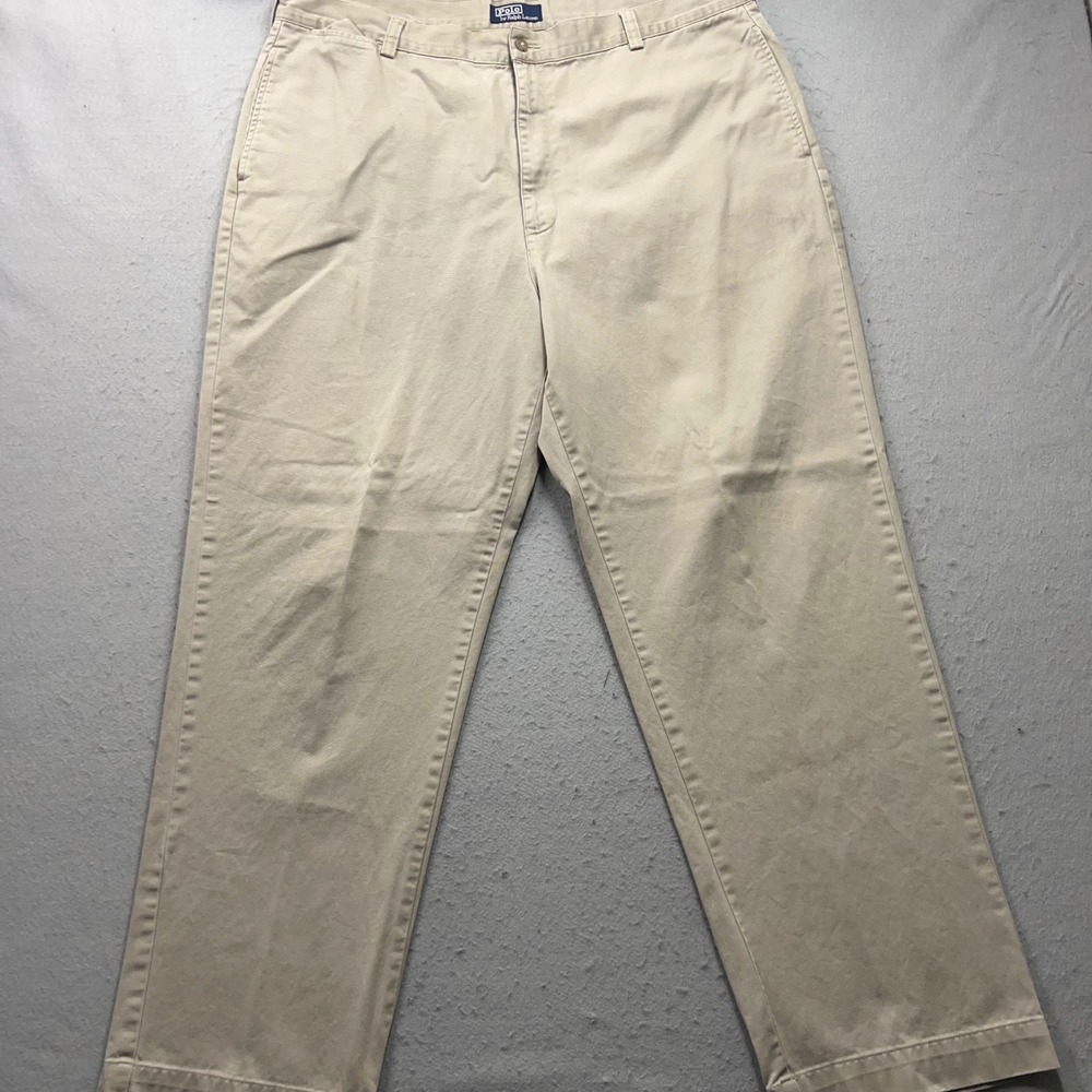 Polo Ralph Lauren Philip Pant Mens 42x32 Khaki Chino Pants Vintage Cotton Twill
